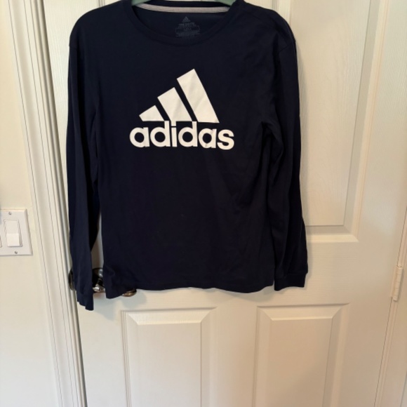 Adidas navy blue long sleeve medium t-shirt - Picture 6 of 10